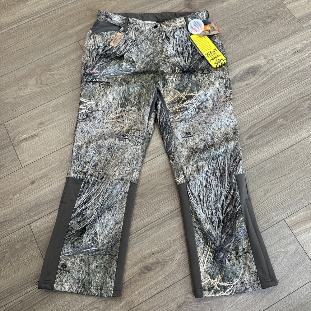 Women's Magellan Mossy Oak Brush Camo pants Hunt Gear Scent Control Size XL New